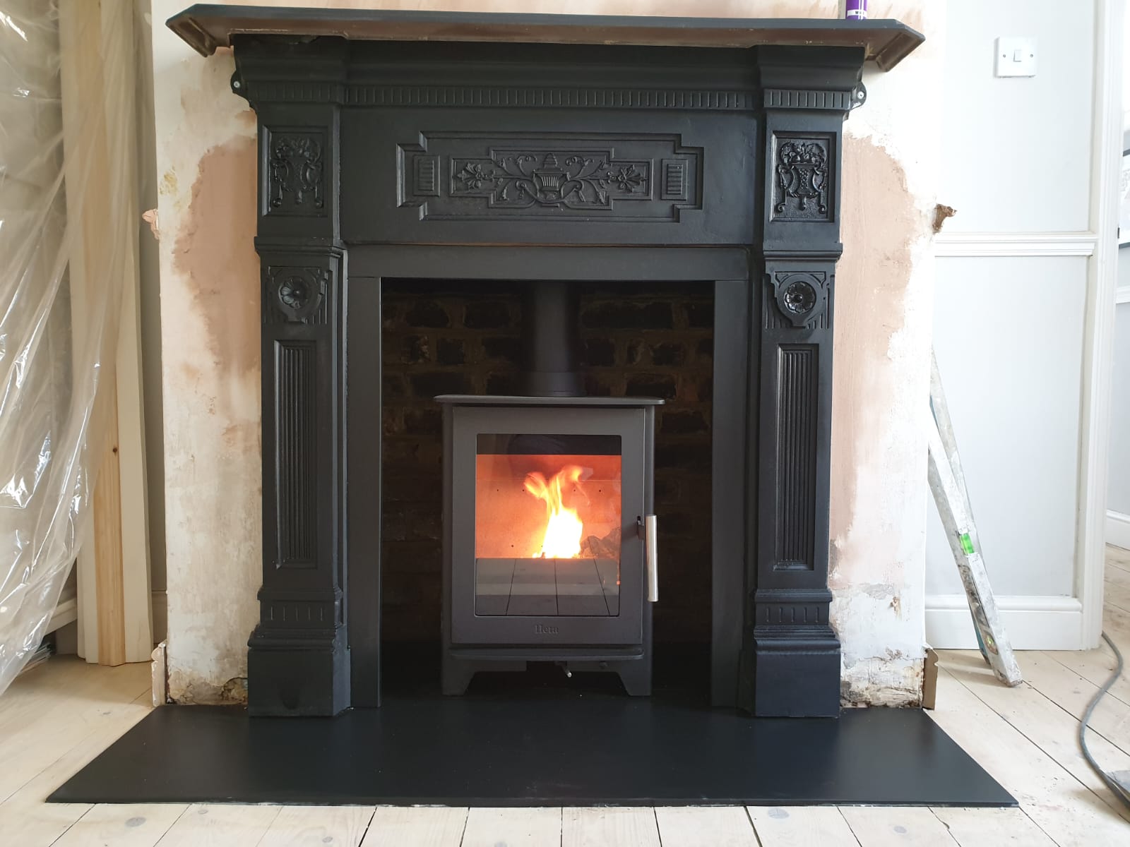 Wood burning stove and fireplace installation by Windsor & Eton Stoves